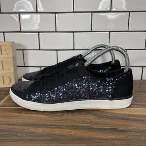 Keds Kickstart Womens Size 7.5 Shoes Mini Sequin Black Low Top Casual Sneakers